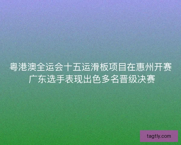 粤港澳全运会十五运滑板项目在惠州开赛 广东选手表现出色多名晋级决赛