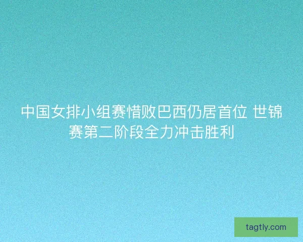 中国女排小组赛惜败巴西仍居首位 世锦赛第二阶段全力冲击胜利
