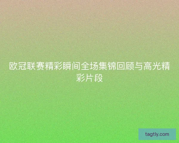 欧冠联赛精彩瞬间全场集锦回顾与高光精彩片段