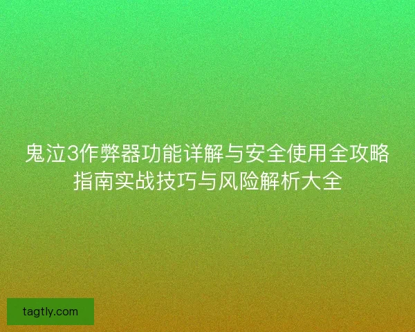 鬼泣3作弊器功能详解与安全使用全攻略指南实战技巧与风险解析大全